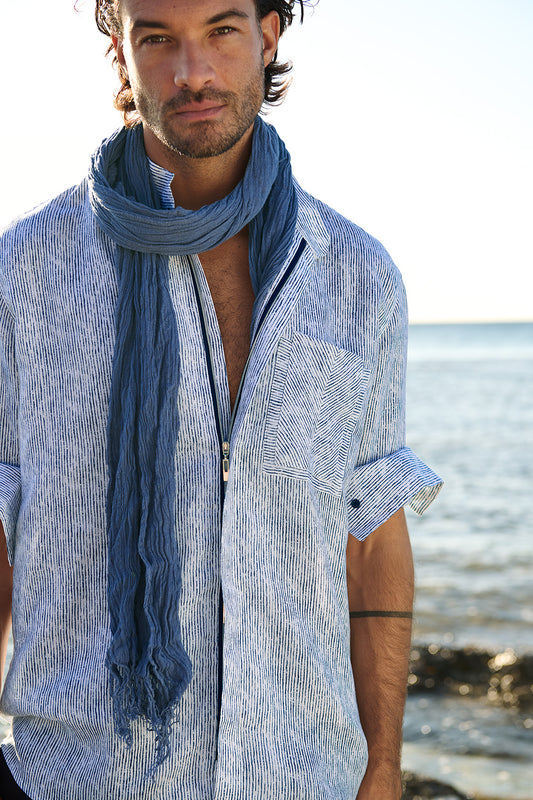 NEU: Bonifacio – Leinenhemd mit Streifen wie handgemalt