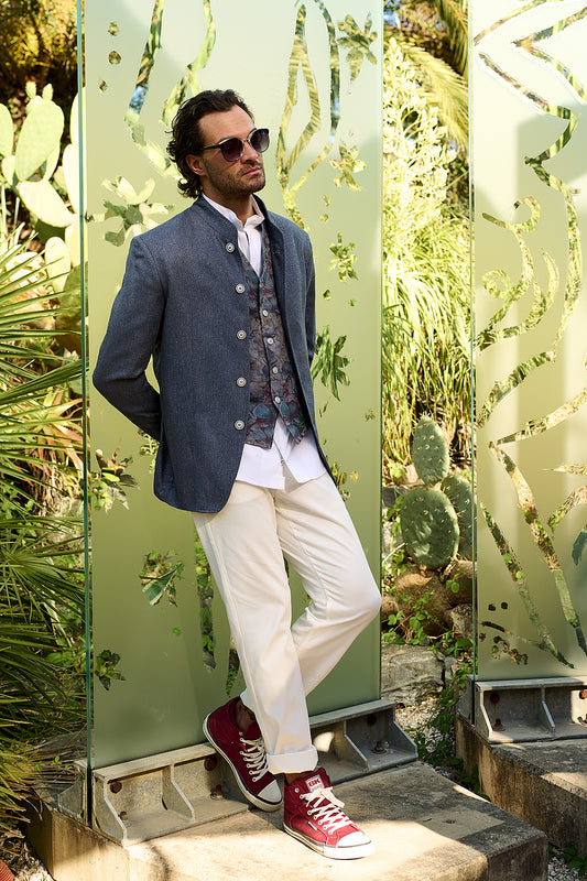 NEU: Cantelmo - Stehkragensakko aus reiner Seide – für Männer mit Blick fürs Besondere