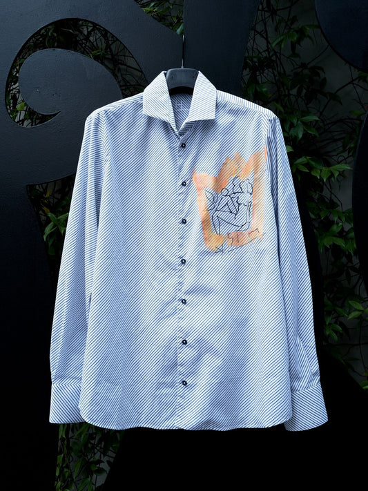 Diagonale - Hemd handbemalt von Stefan Szczesny