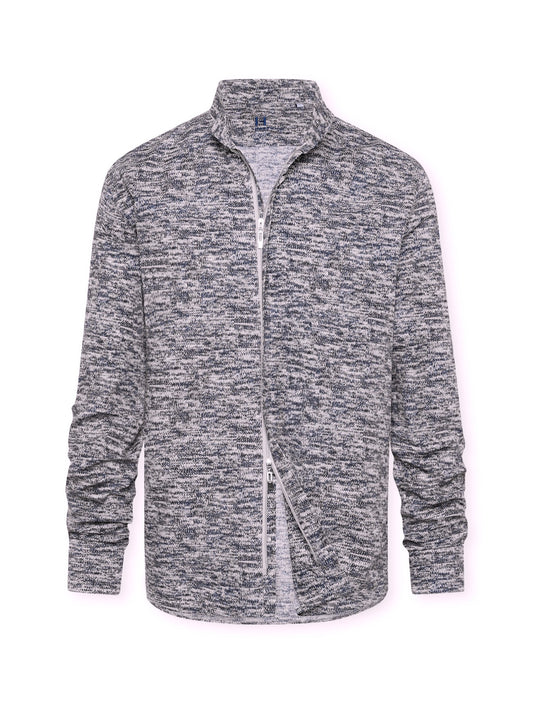 Basento - Stehkragenhemd im Strickdessin
