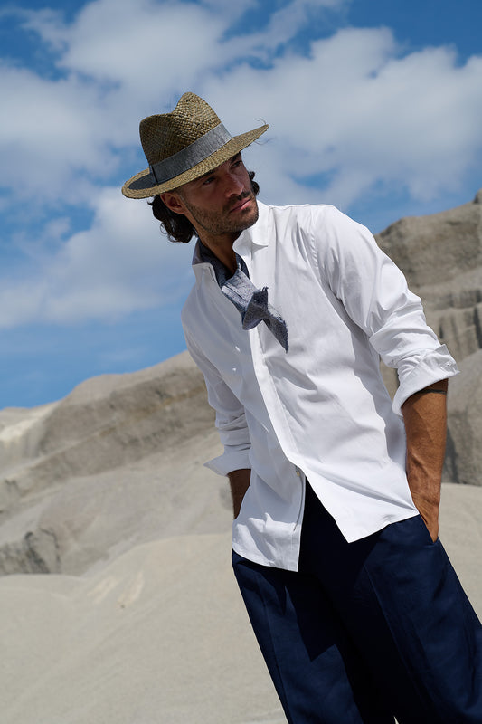 Imola - das weiße Zipper-Hemd