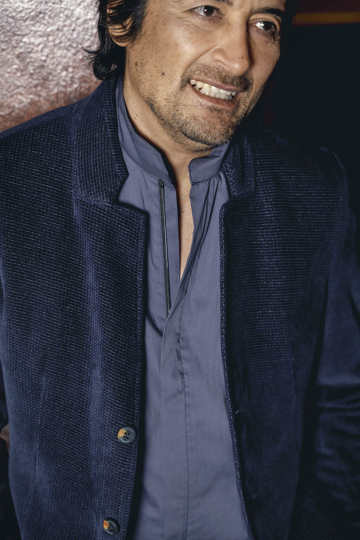 Zamboni - magisches Reißverschlusshemd in italienischem Blau