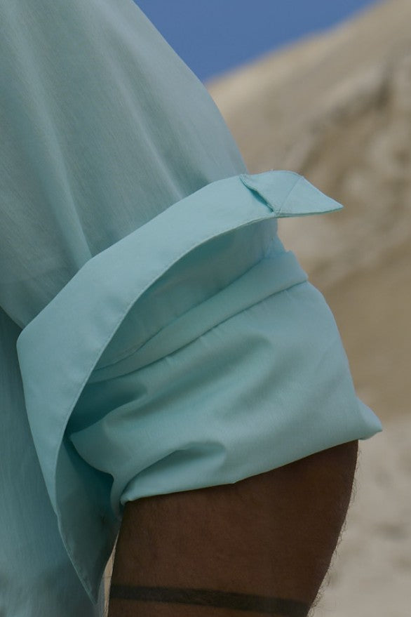 Noto - Hemd mit Reverskragen in Türkis