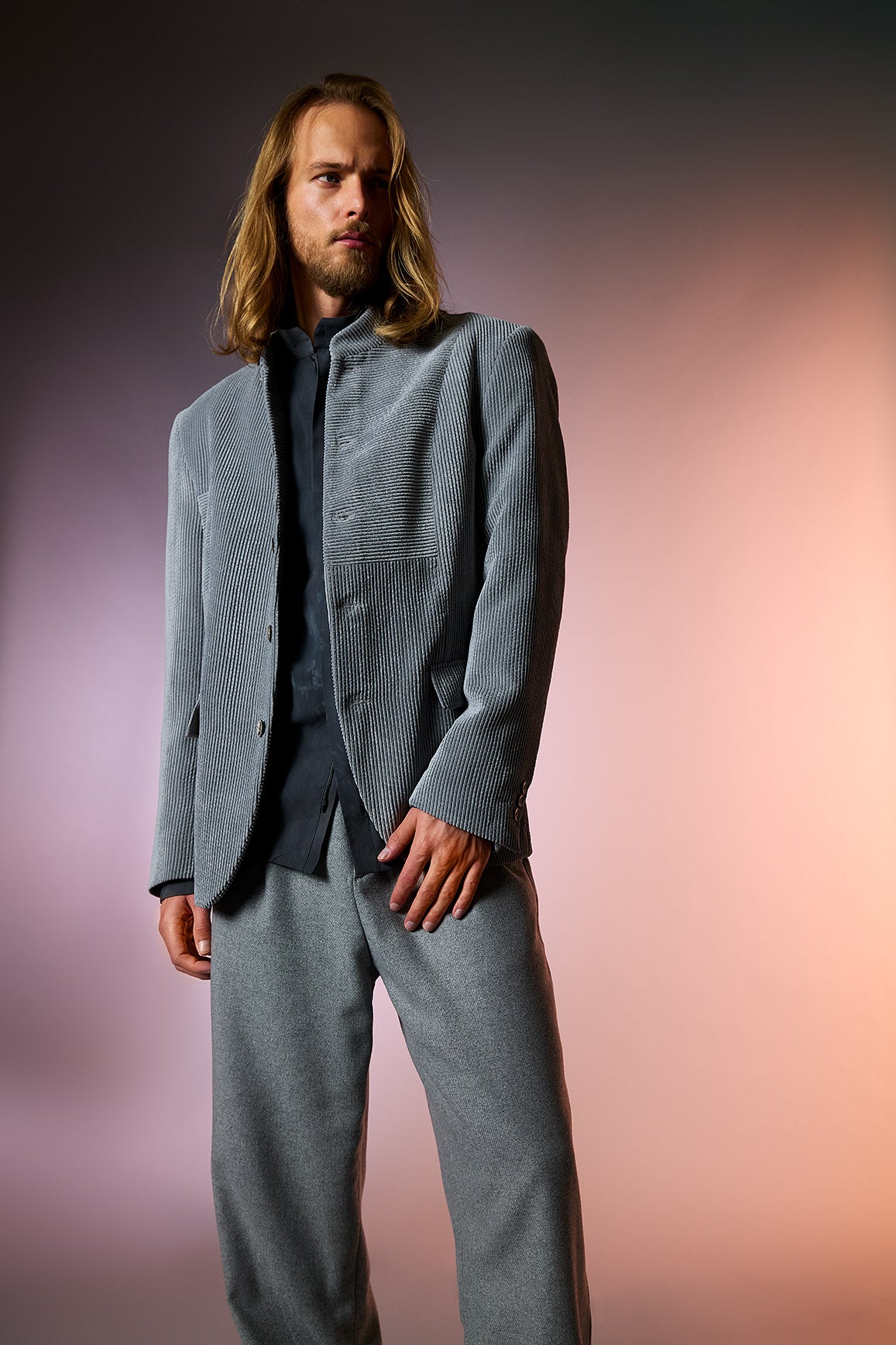 Ofanto - Jersey-Cordsakko im Patchwork-Design
