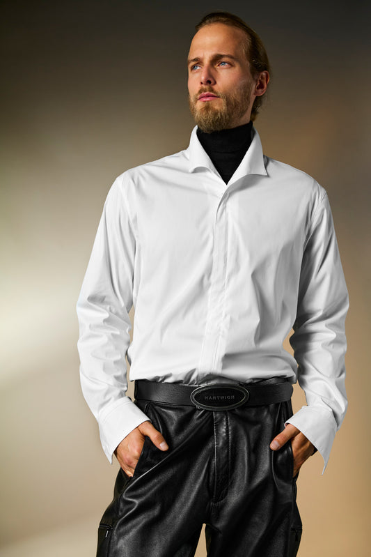 Sangro weiß - Reißverschlusshemd mit Resort-Kragen