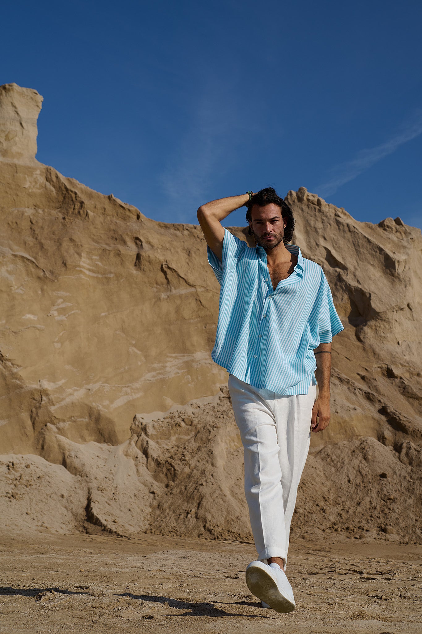 Trapani - das styilsche Kimonohemd in Türkis