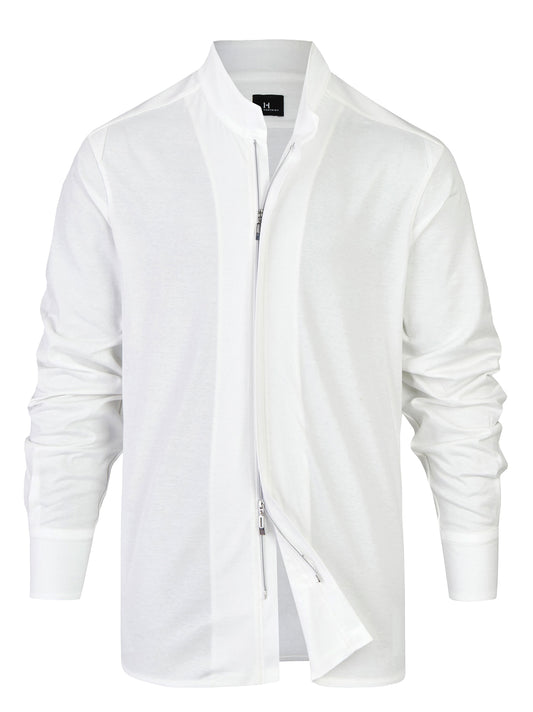 Jersey-Montand-Reißverschlusshemd-GOTS