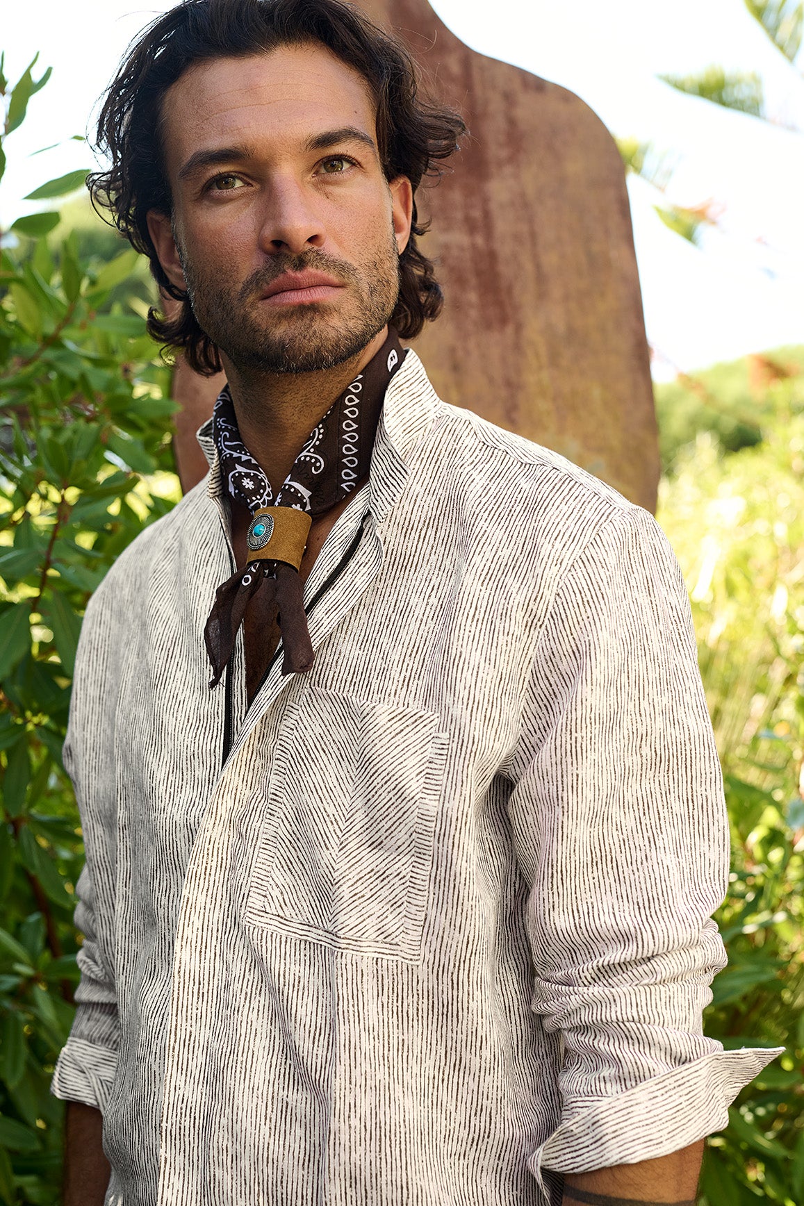 NEU: Mendoza – Leinenhemd mit Reißverschluss und Brusttasche