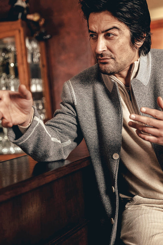 Grechetto - Jerseysakko mit Strickkragen