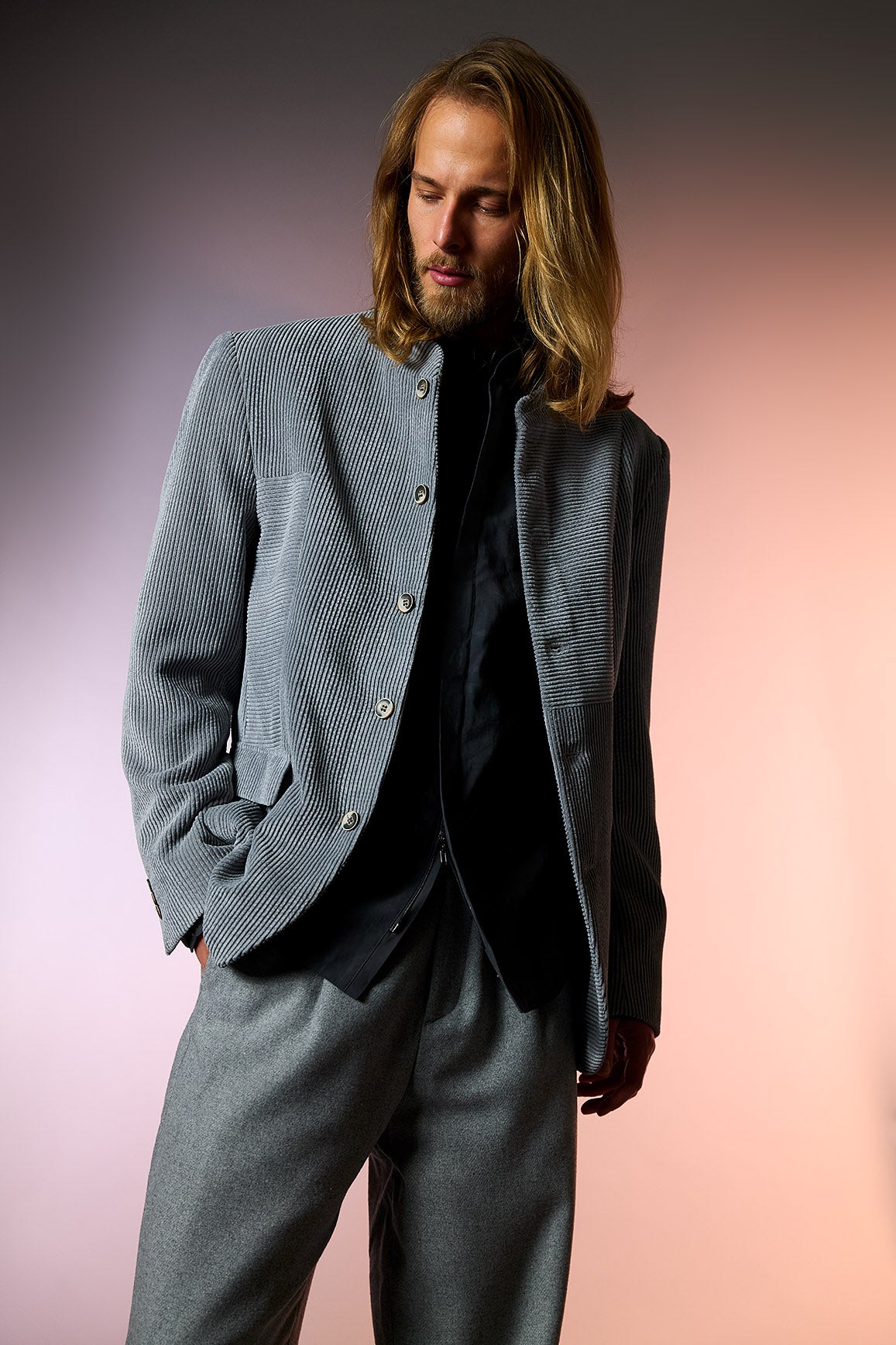 Ofanto - Jersey-Cordsakko im Patchwork-Design