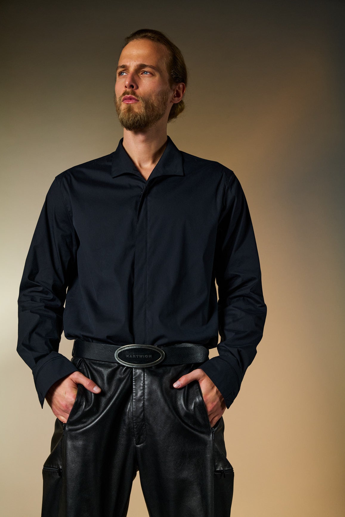 NEU: Sangro schwarz - Reißverschlusshemd mit Resort-Kragen