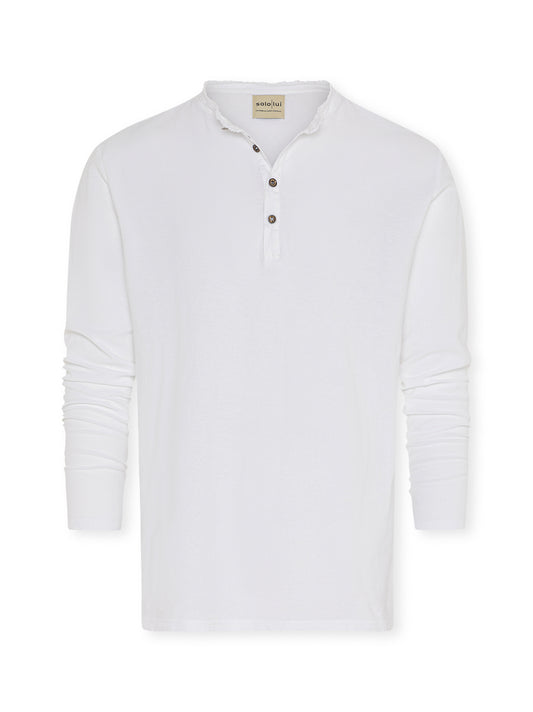 Olymp - das Henley-Shirt in weiß - von SOLO LUI